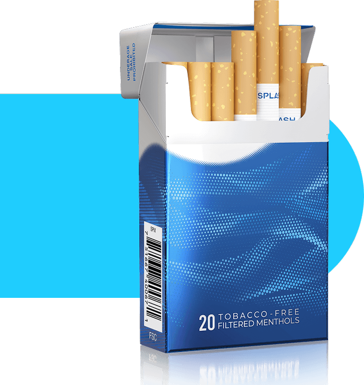 Splash Menthol Smooth pack opened with sticks showing